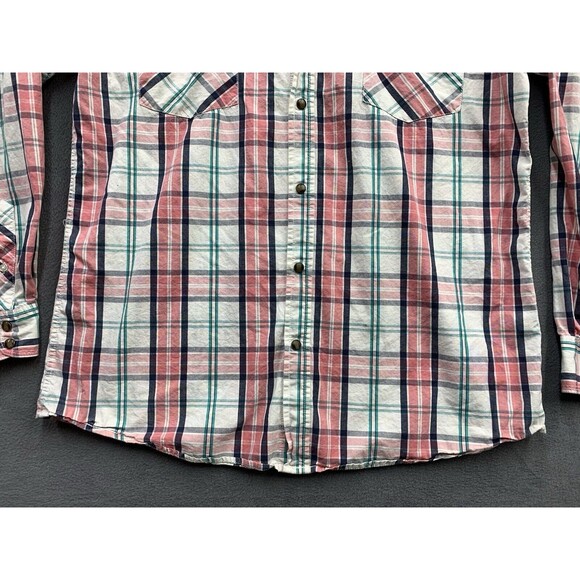 US Expedition Mens Button Up Shirt Pearl Snap Pink Check Western Cowboy  XL - Picture 10 of 13